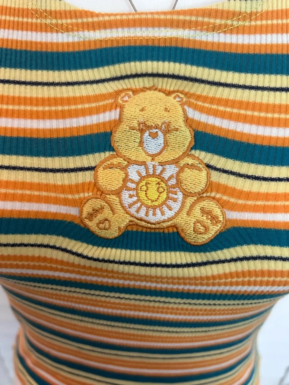 Forever 21 Care Bears Striped Ribbed Halter Top Size Small - Picture 2 of 8